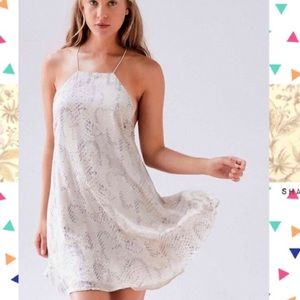 Viper vixen mini dress in burnout snake-print